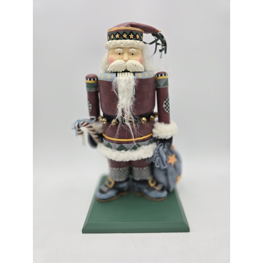 Vintage Nutcracker Santa Figurine Wood &  Resin 12.5" Debbie Mumm 2000 Mervyn's